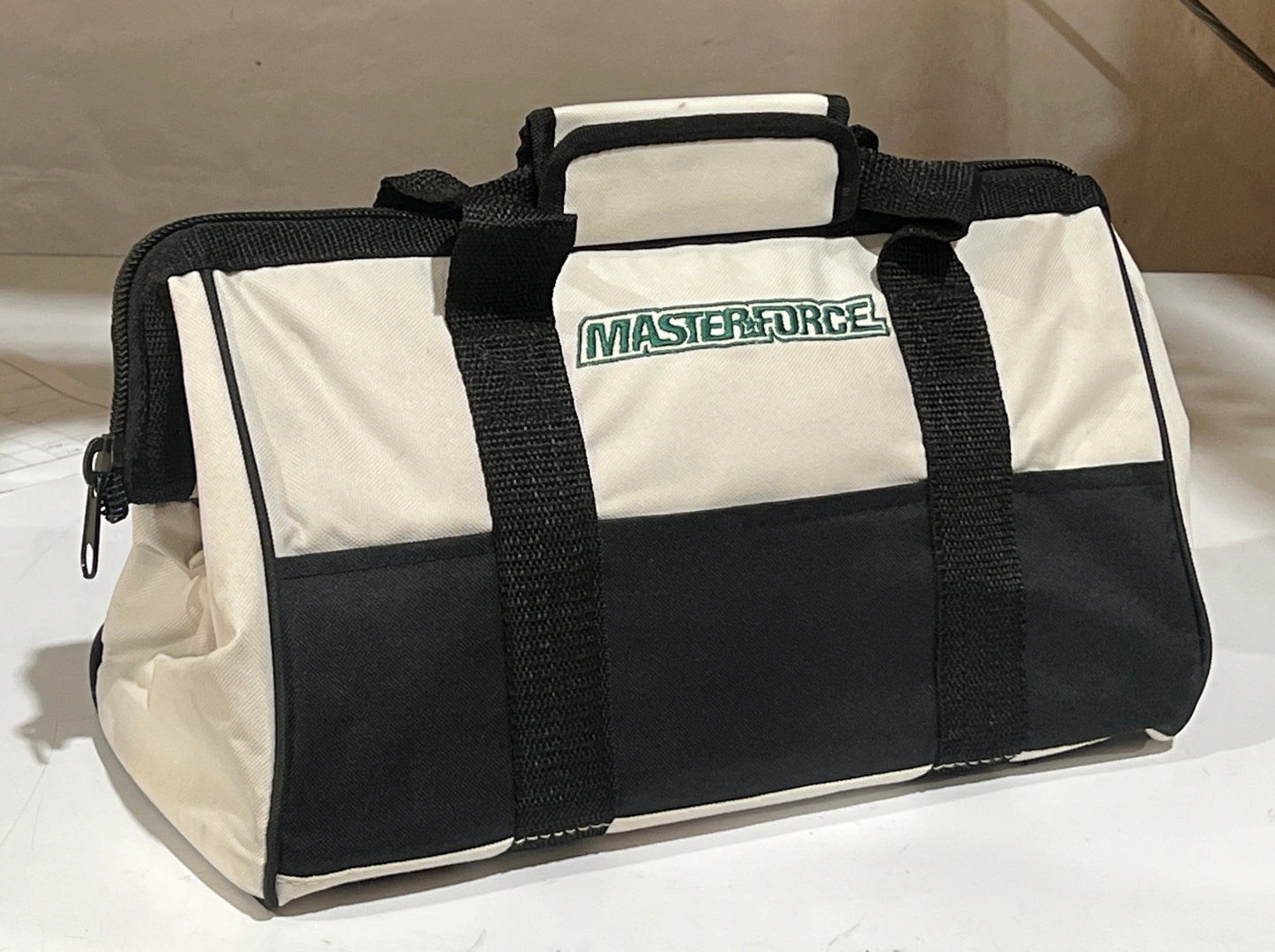 Masterforce Heavy Duty Nylon Tool Bag 14" x 8" x 8" - New, Black and White - ES7556