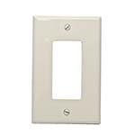 1-Gang Decora/GFCI Device Decora Wallplate, Midway Size, Thermoplastic Nylon, Device Mount, - Ivory ES7644