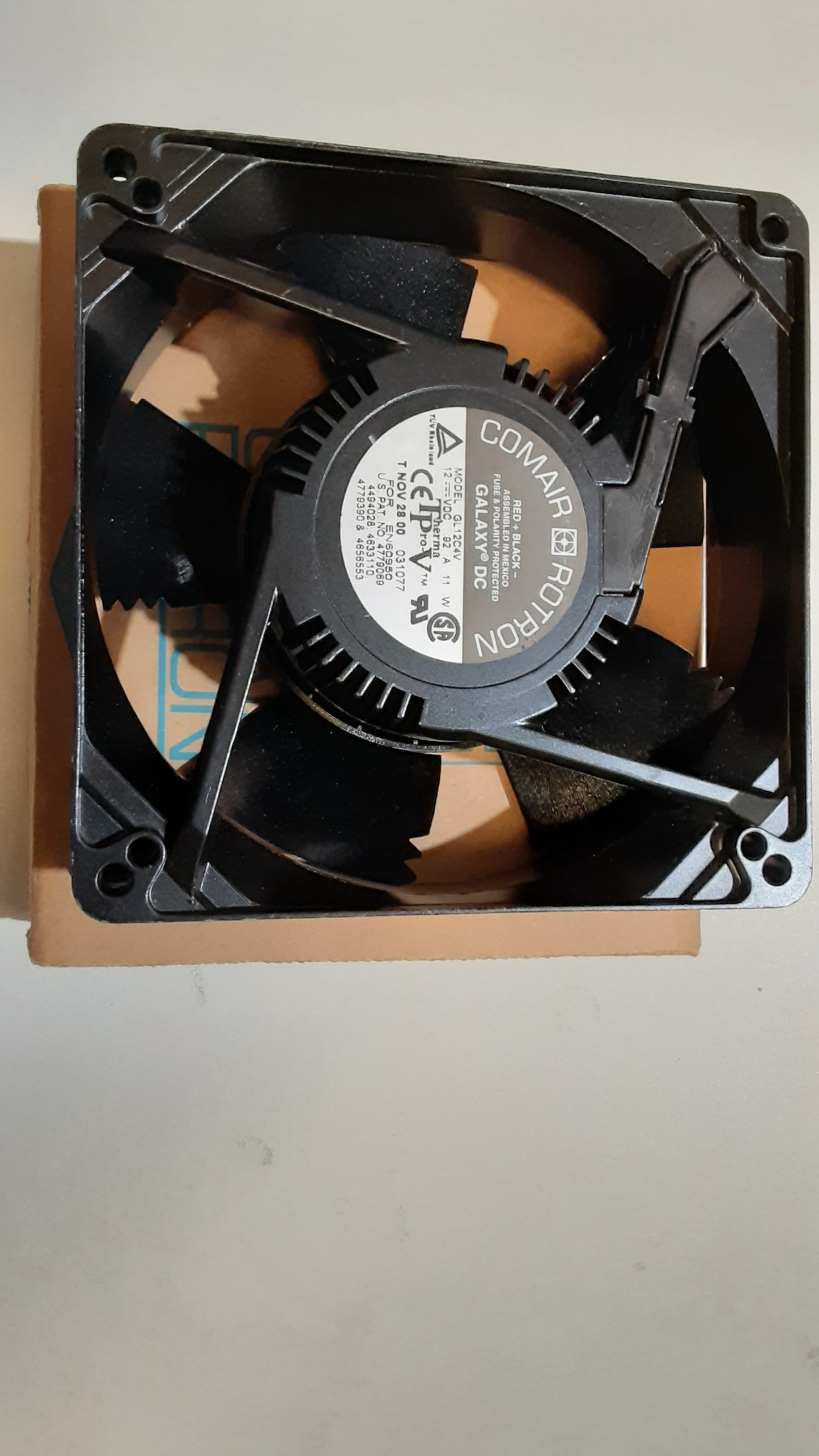 Fan 12VDC .92A 11W 127X38 Therma Pro Metal Frame Plug-In Power. Galaxy Series ES7771