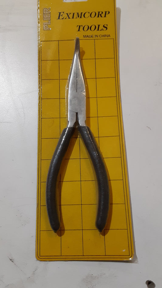7 Inch Bent Needle Nose Pliers, Serrated Jaw - ES2493