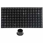 Pad of 128 Black rubber feet with adhesive backing, cylindrical 0.62" H:0.4" ES6270