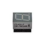 LED Display, 1-digit numeric, 7-segment, Yellow-Orange, 0.4" (10mm), Common Cathode, Right hand decimal, Gray face, White segments ES6684