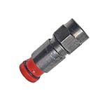 Snap-N-Seal 'F' Connector Compression Fitting, Red Sleeve, for RG6U Tri-Shield, & Quad-Shield. ES7733