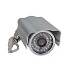 Color camera / IR Waterproof NTSC System; I/P: 12VDC Lens 6mm, 36 x 5mm IR LEDs, Effective pixels: 510(H) x 492(V), Color: Silver ES7372