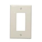 1-Gang Decora/GFCI Device Decora Wallplate, Midway Size, Thermoplastic Nylon, Device Mount, - Ivory ES7644