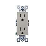 Decorator duplex receptacle 15A 125VAC Grounded side & push wire (Light Almond) ES7642