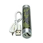 Premium battery stick 2200ma. Pocket size Power-To-Go with Flashlight. (Army / Camouflage pattern). ES7477