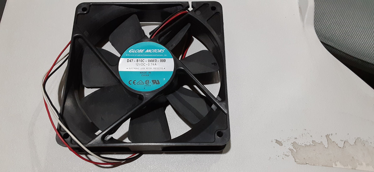 FAN 12VDC .74AMP 120X25MM        3-WIRE 13’ LONG TO BARE ENDSCONDITION: NEW ES6417