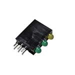 LED Circuit Board Indicator, Green/Green/Yellow T-1, Tri-level, R/A, T/H ES7290