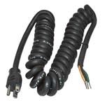 3-prong retractable 16-3 AC power cord, Type SJO, E-3462, LL-7874. 24" retracted, 100" extended, black. ES5112
