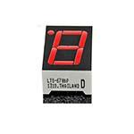 LED Display, 1-digit numeric, 7-segment, Bright Red, 0.56" (14.22mm), Common Cathode, Right hand decimal, Black face, Red segments ES6677