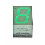 LED Display, 1-digit numeric, 7-segment, Yellow, 0.56" (14.22mm), Common Anode, Right hand decimal, Gray face, Green segments ES6676