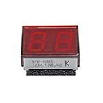 LED Display, 2-digit numeric, 0.4" (10.21mm), Red-Orange, 7-segment, Common Anode, Right hand decimal, Red cap ES6672