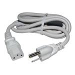 Power Cord, 125VAC 10A, 5' long, White ES5904