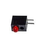 LED, Lens Red Diffused, Source color Bright Red, T-1 diameter, Holder is Black ES6650